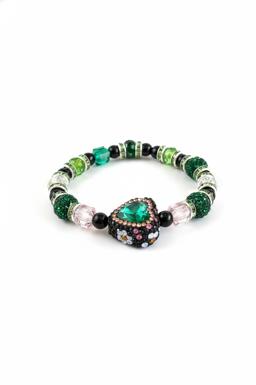 Emerald Luxe Heart Bracelet 💚✨