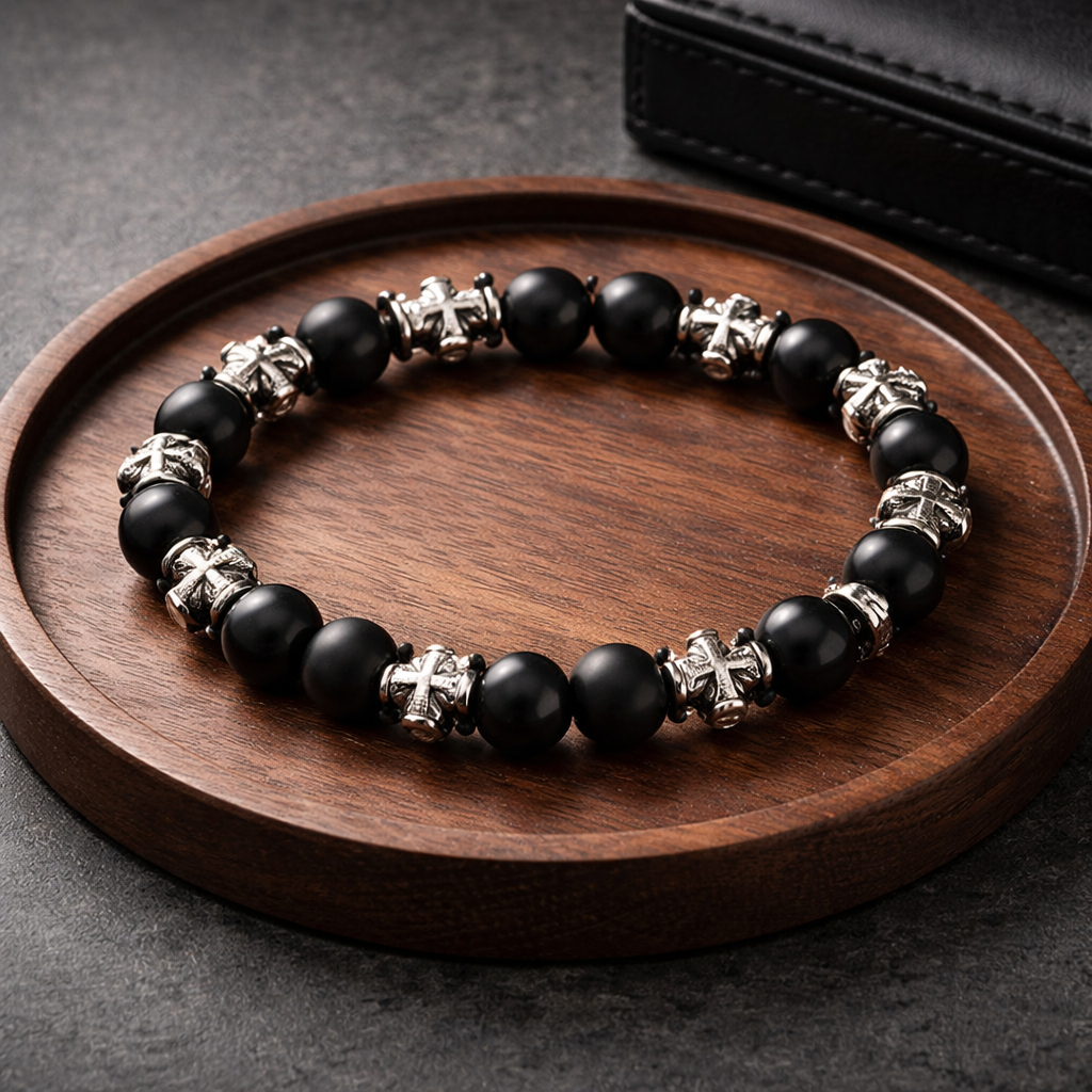 ✨ Onyx Cross Statement Bracelet ✨