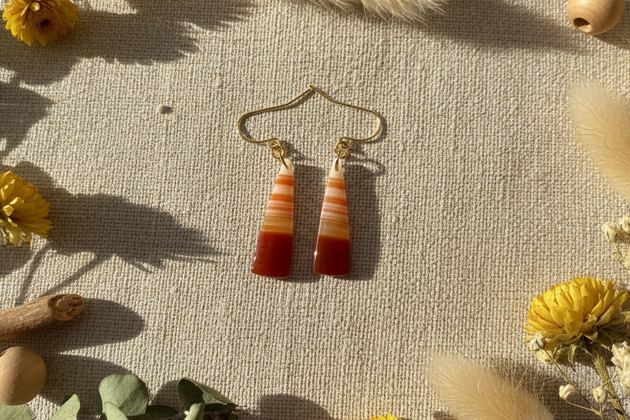 Desert Sunset Banded Agate Earrings