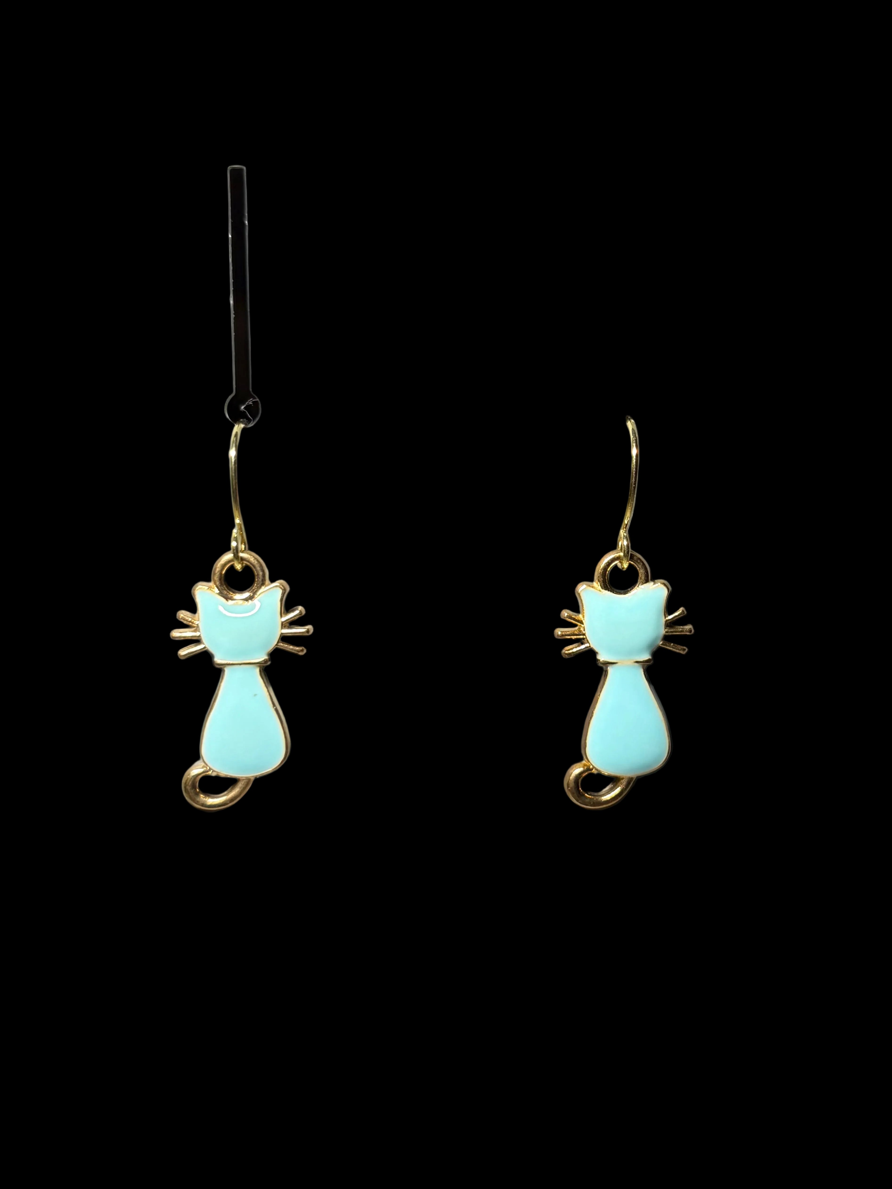 🐱Teal Kitty Charm Drop Earrings