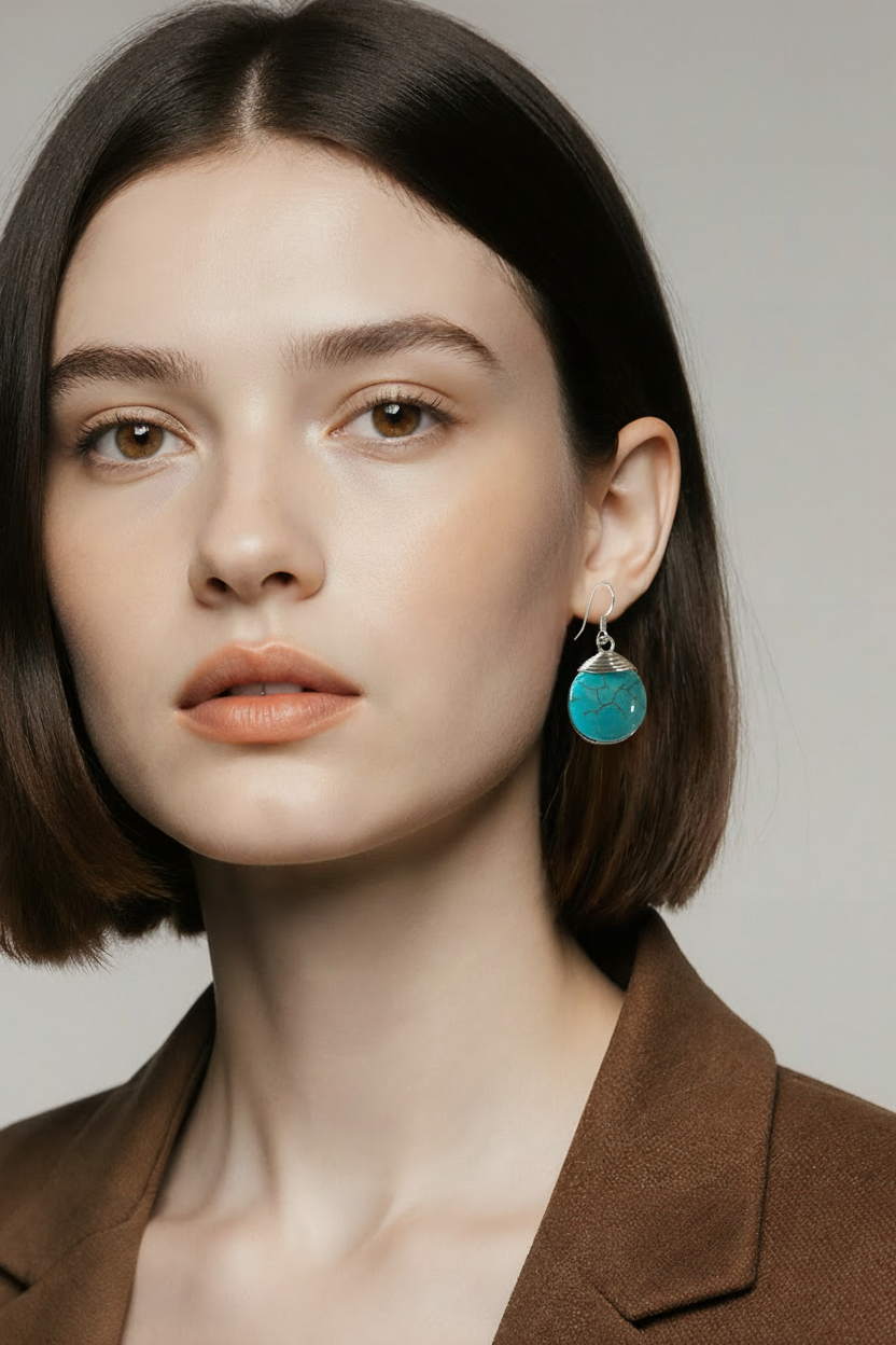 Turquoise-Inspired Wire Wrapped Earrings
