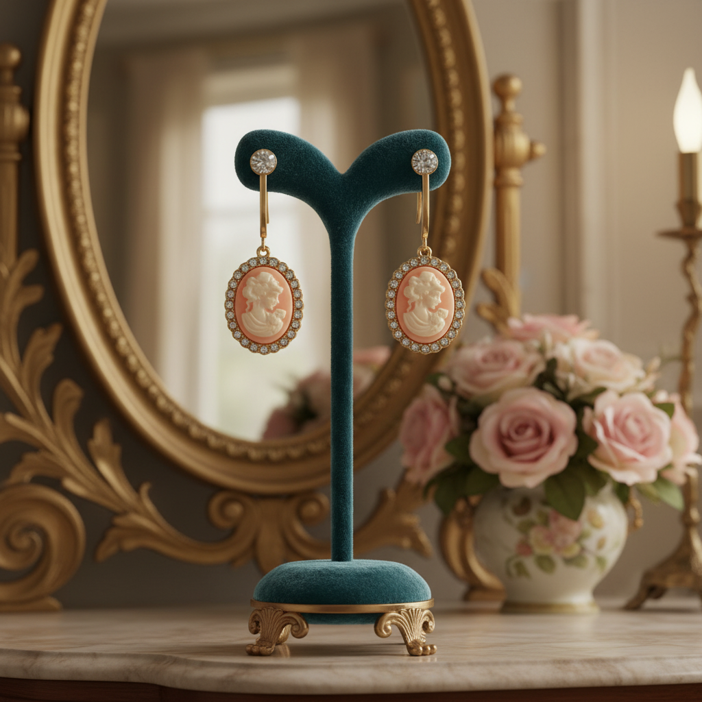 Vintage Romance Cameo Earrings 💎✨
