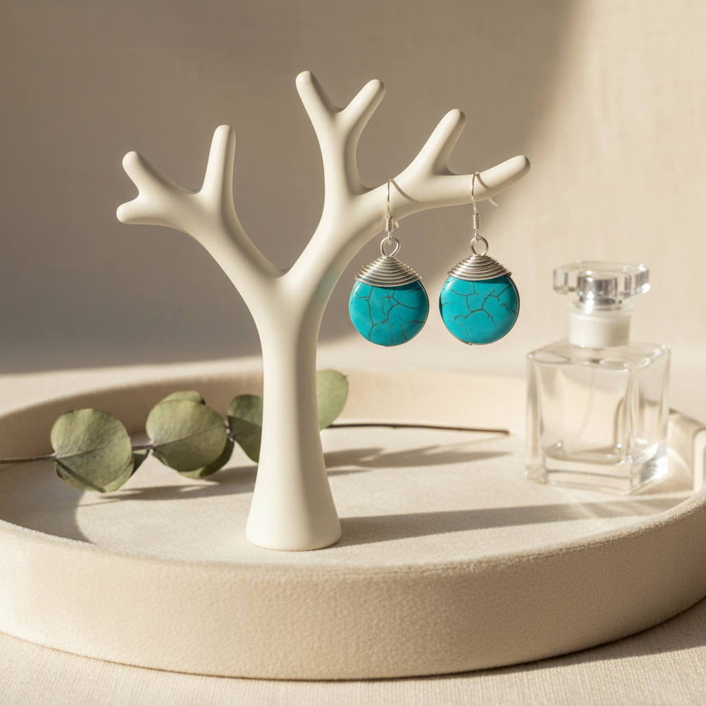 Turquoise-Inspired Wire Wrapped Earrings