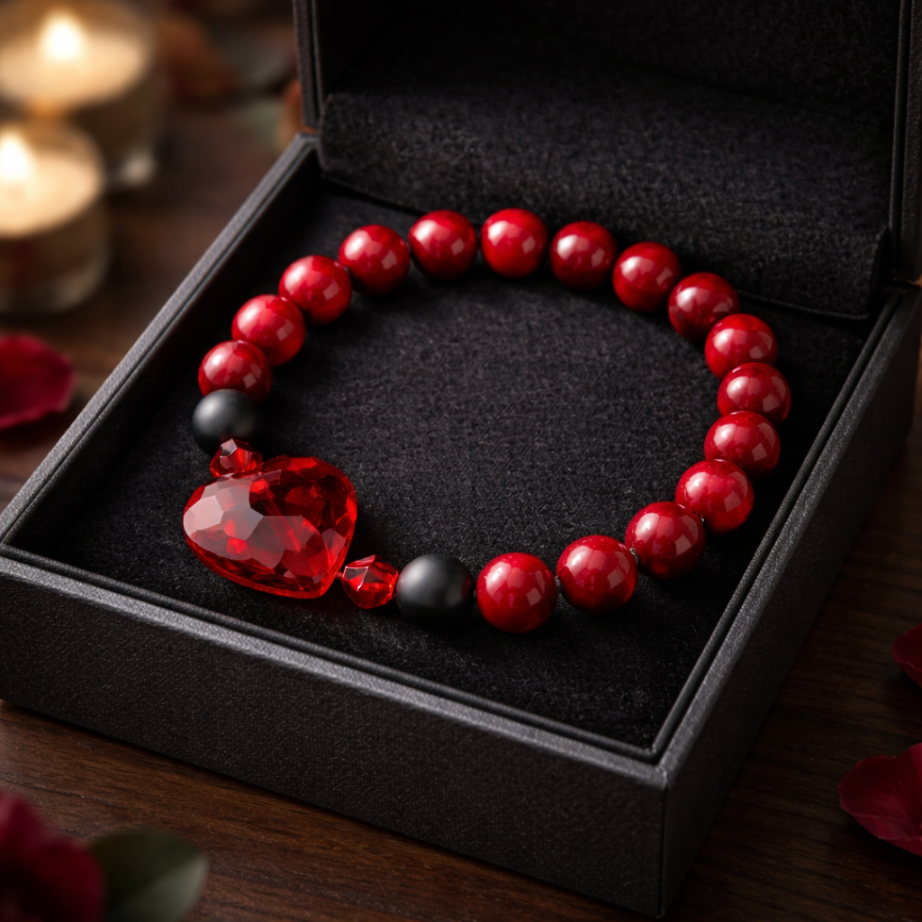 ✨ Crimson Love Heart Bracelet ✨