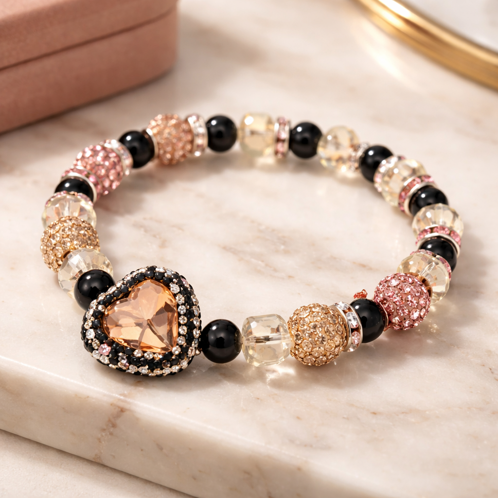 ✨ Blush Glam Heart Stretch Bracelet ✨