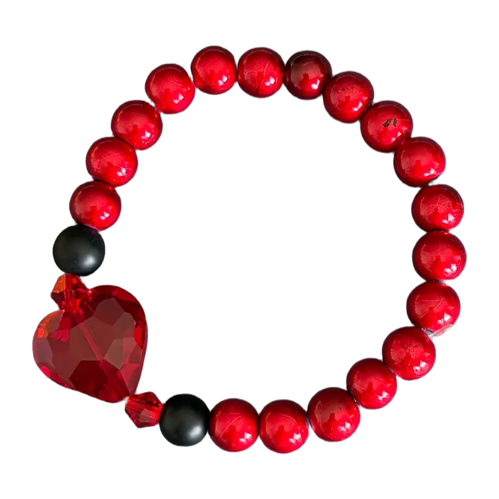 ✨ Crimson Love Heart Bracelet ✨