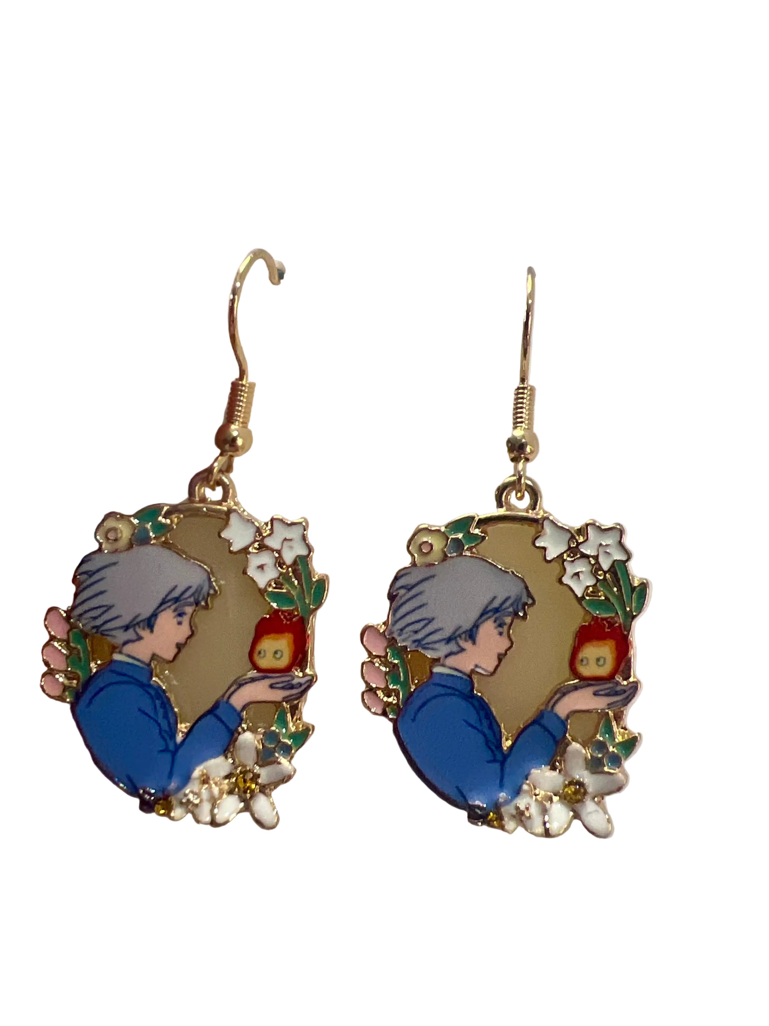 Howls moving castle Earrings | Whimsical Fantasy Floral Dangle Earrings