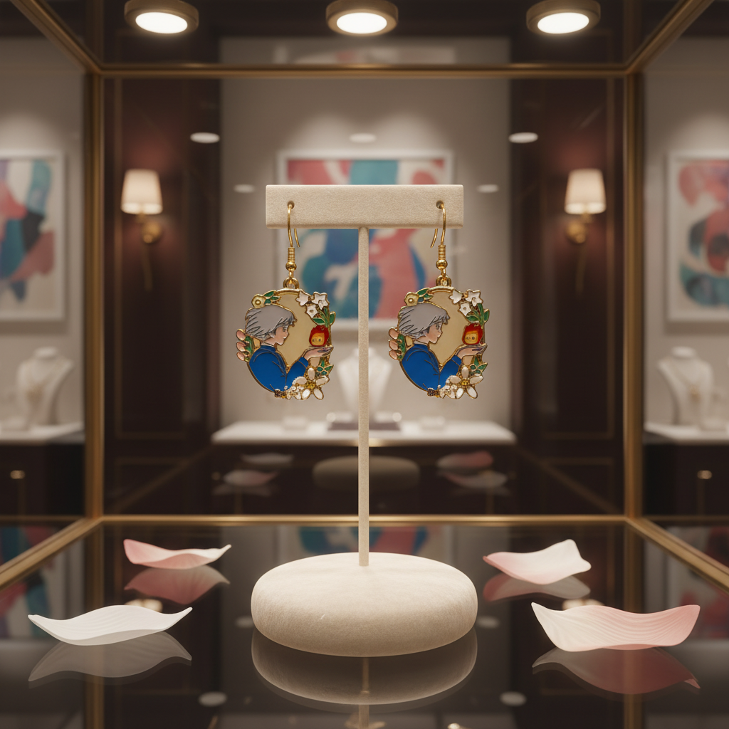 Howls moving castle Earrings | Whimsical Fantasy Floral Dangle Earrings