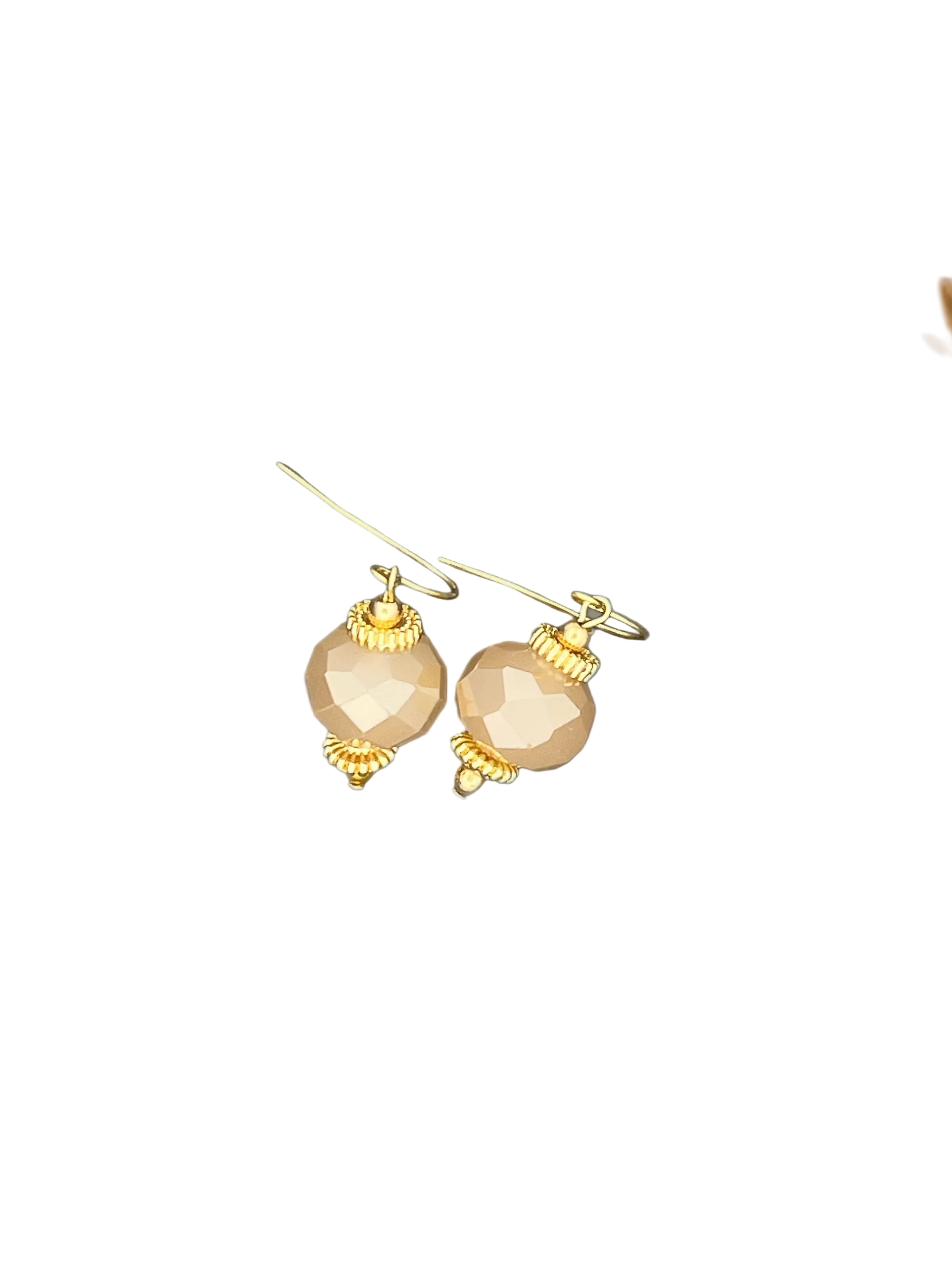 Glass Drop Diamond Cut Beaded Earrings Glass