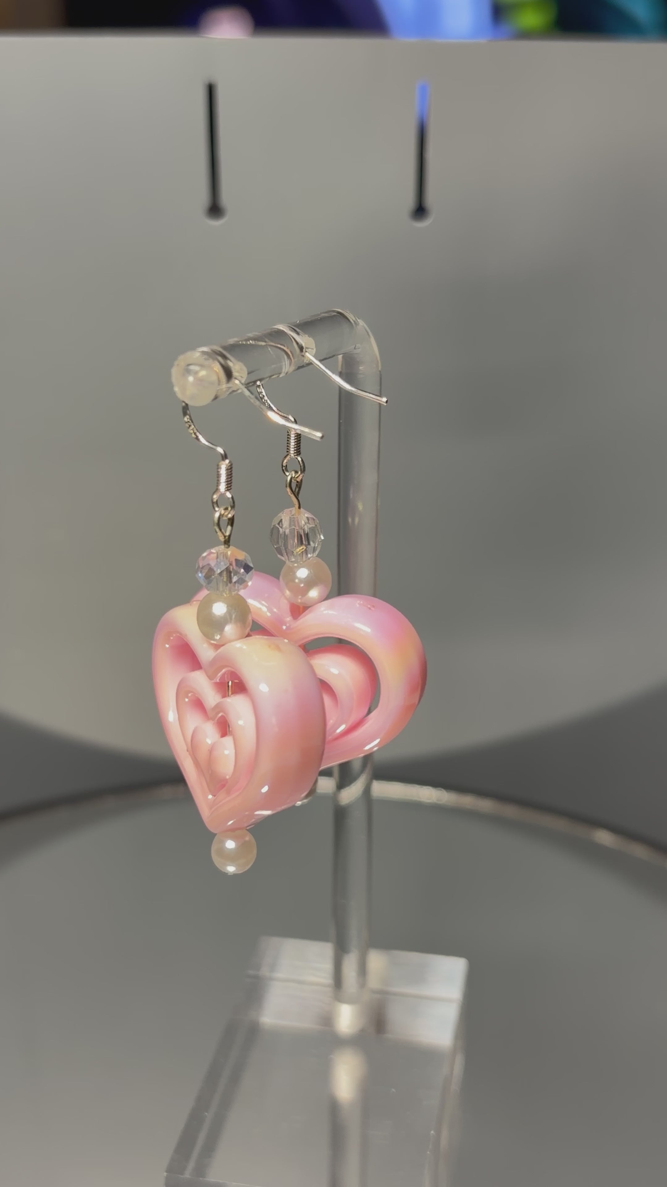 Blush Double Heart Drop Earrings 💕✨
