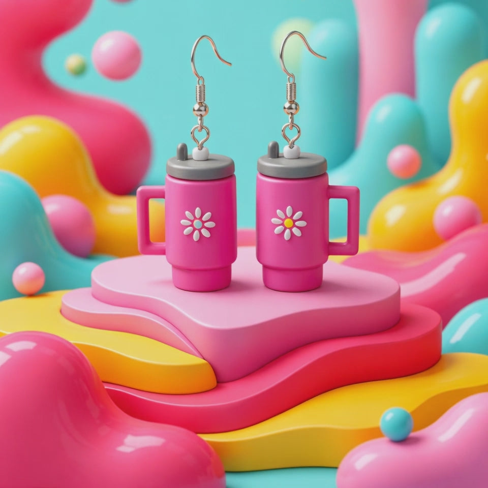 ✨ Daisy Tumbler Earrings – Cute, Lightweight & Made to Brighten Your Day